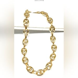 24k Gold Plated Mayamar Mariner PUFF LINK Necklace Nwt